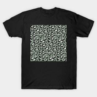 Sage Green Geometric Leopard Print T-Shirt